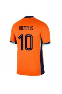 Alankomaat Memphis Depay #10 Jalkapallovaatteet Kotipaita EM-Kisat 2024 Lyhythihainen